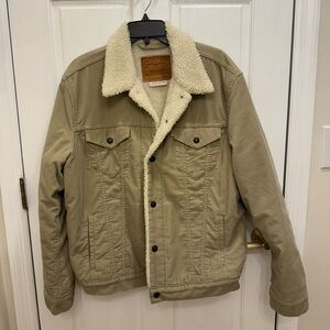Levi’s Tan Corduroy Sherpa Lined Coat - Men’s Large